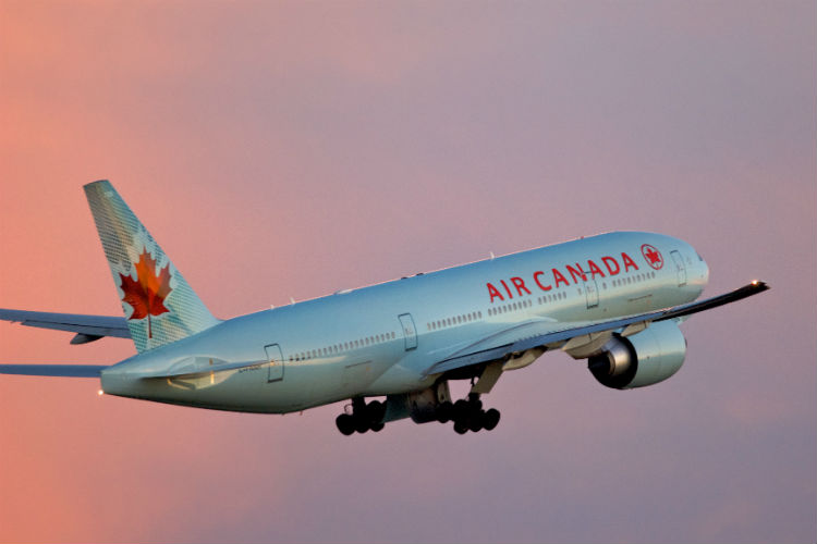 Tráfico de pasajeros de Air Canada con crecimiento